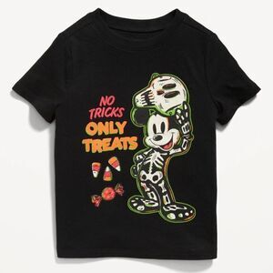 Size 5T Disney Mickey Mouse Halloween Unisex Black T-Shirt From Old Navy‎